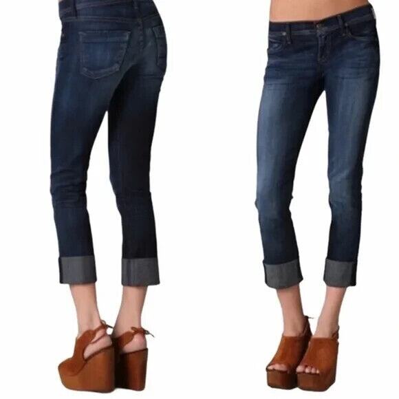 CITIZENS OF HUMANITY Dani Cropped Straight Leg Jeans Low-rise in Blue - Picture 2 of 16